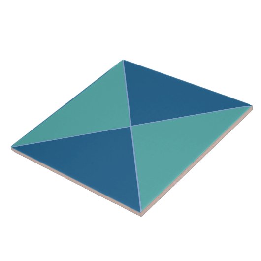 Blaue und grüne Rautenmuster Fliese (Seite)