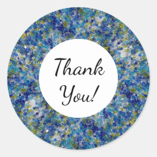 Blaue und grüne Saatperlen benutzerdefinierter Tex Runder Aufkleber