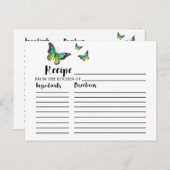 Blaue und grüne Schmetterlingskarte für Brautparty Postkarte (Vorne/Hinten)