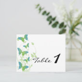 Blaue und grüne Schmetterlingsweine Hochzeitsszene Postkarte (Stehend Vorderseite)