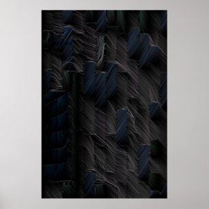 Blaue und grüne Stifte auf blauem Kunststoffbehält Poster