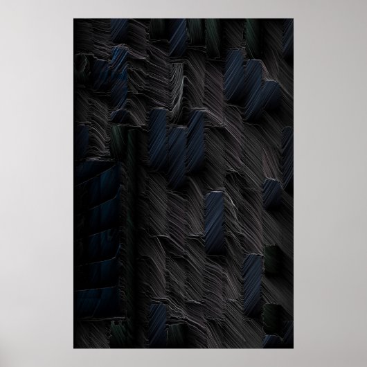 Blaue und grüne Stifte auf blauem Kunststoffbehält Poster (Vorne)