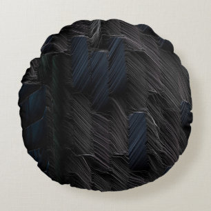 Blaue und grüne Stifte auf blauem Kunststoffbehält Rundes Kissen