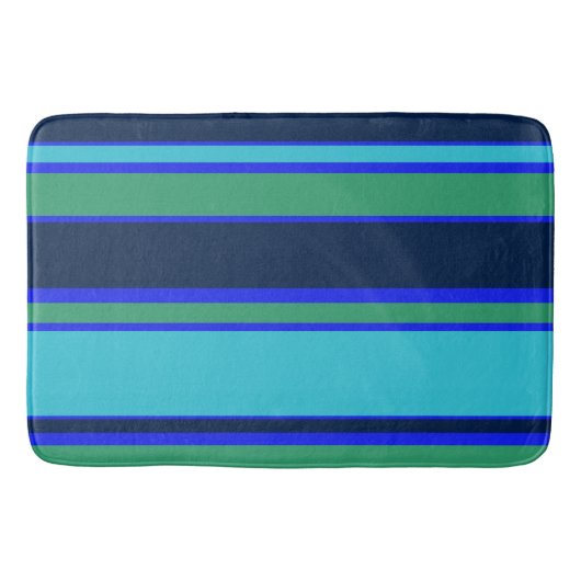 Blaue und grüne Streifen Badematte (Vorderseite)