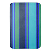 Blaue und grüne Streifen Badematte (Vorderseite Vertikal)