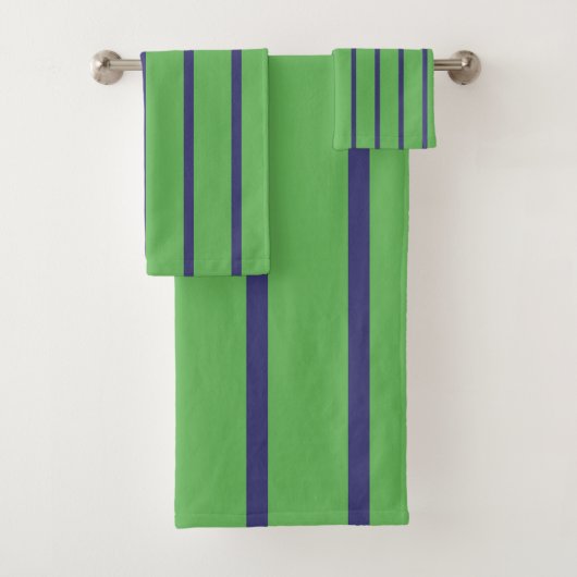 Blaue und grüne Streifen Badhandtuch Set (Insitu)