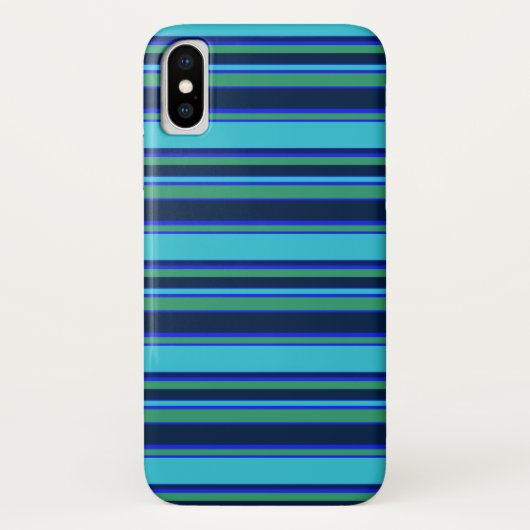 Blaue und grüne Streifen Case-Mate iPhone Hülle (Rückseite)