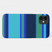 Blaue und grüne Streifen Case-Mate iPhone Hülle (Rückseite (Horizontal))