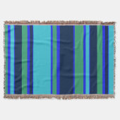 Blaue und grüne Streifen Decke (Vorderseite)