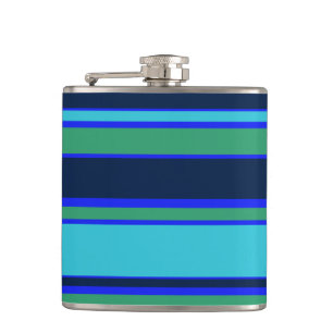 Blaue und grüne Streifen Flachmann