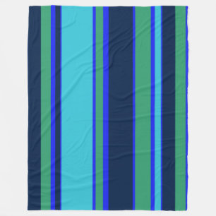 Blaue und grüne Streifen Fleecedecke