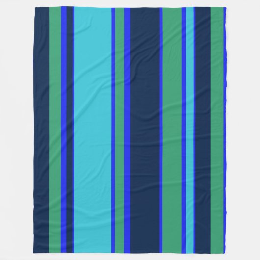 Blaue und grüne Streifen Fleecedecke (Vorderseite)