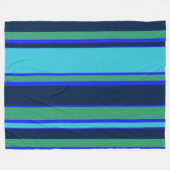 Blaue und grüne Streifen Fleecedecke (Vorderseite (Horizontal))