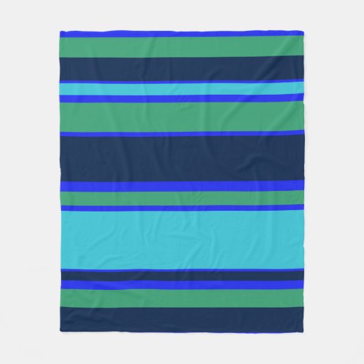Blaue und grüne Streifen Fleecedecke (Vorderseite)