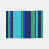 Blaue und grüne Streifen Fleecedecke (Vorderseite (Horizontal))