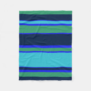 Blaue und grüne Streifen Fleecedecke