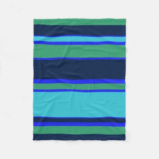Blaue und grüne Streifen Fleecedecke (Vorderseite)