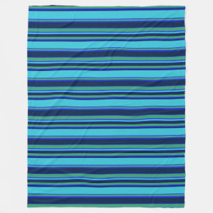 Blaue und grüne Streifen Fleecedecke