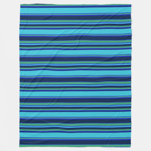 Blaue und grüne Streifen Fleecedecke (Vorderseite)