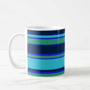 Blaue und grüne Streifen Kaffeetasse
