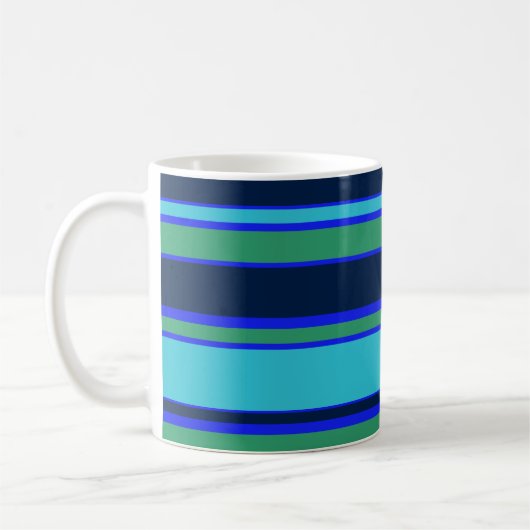 Blaue und grüne Streifen Kaffeetasse (Links)