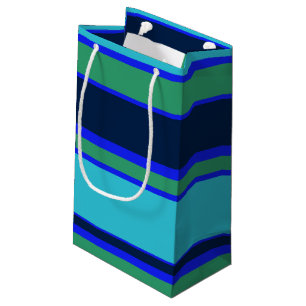 Blaue und grüne Streifen Kleine Geschenktüte
