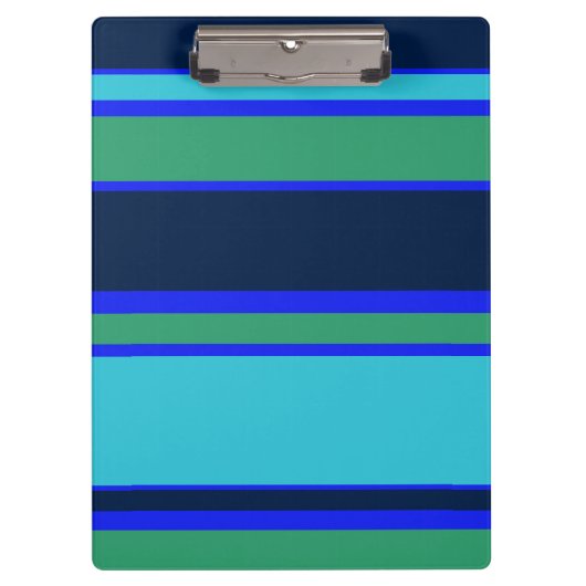 Blaue und grüne Streifen Klemmbrett (Vorderseite)