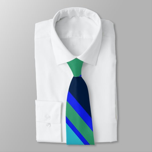 Blaue und grüne Streifen Krawatte (Gebunden)