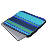 Blaue und grüne Streifen Laptopschutzhülle (Vorne Knopf)