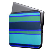 Blaue und grüne Streifen Laptopschutzhülle (Vorderseite Links)