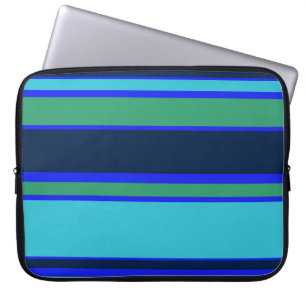 Blaue und grüne Streifen Laptopschutzhülle