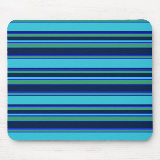 Blaue und grüne Streifen Mousepad (Vorne)