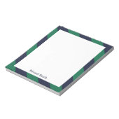 Blaue und grüne Streifen Personalisiert Notizblock (Rotiert)