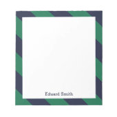 Blaue und grüne Streifen Personalisiert Notizblock (Vorderseite)