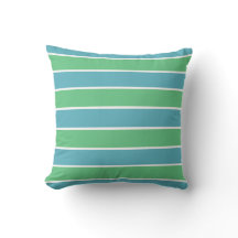 Blaue und grüne Streifen Pillow