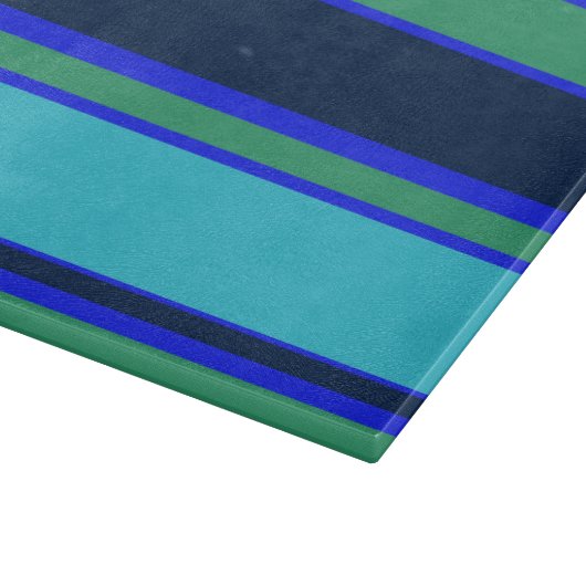 Blaue und grüne Streifen Schneidebrett (Ecke)