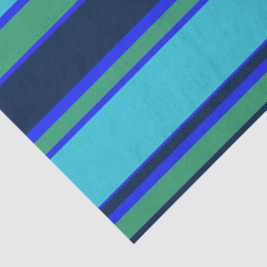 Blaue und grüne Streifen Seidenpapier (Ausschnitt)