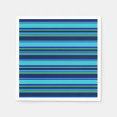 Blaue und grüne Streifen Serviette (Vorderseite)