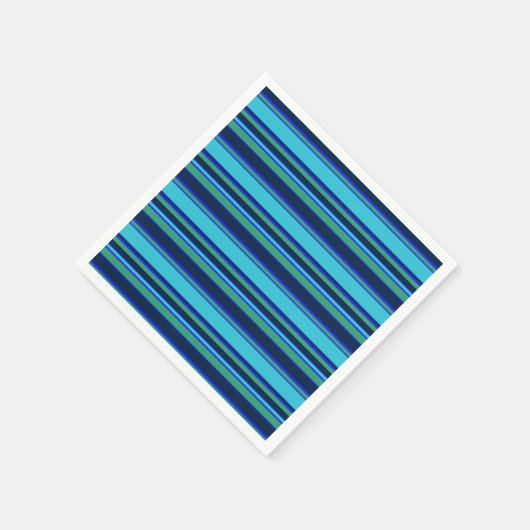 Blaue und grüne Streifen Serviette (Ecke)