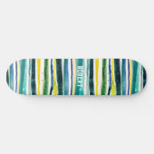 Blaue und grüne Streifen Skateboard (Horizontal)