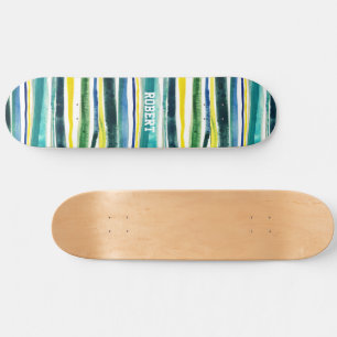 Blaue und grüne Streifen Skateboard