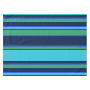 Blaue und grüne Streifen Tischdecke