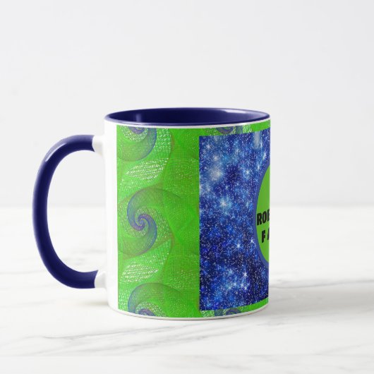 Blaue und grüne Swirbelstars Tasse (Links)