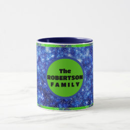 Blaue und grüne Swirbelstars Tasse