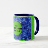 Blaue und grüne Swirbelstars Tasse (VorderseiteRechts)