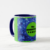 Blaue und grüne Swirbelstars Tasse (Vorderseite Links)