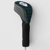 Blaue und grüne Tartan-Karo-Monogramm Golf Headcover (angewinkelt)