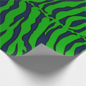 Blaue und grüne Tigerstreifen Geschenkpapier (Ecke)