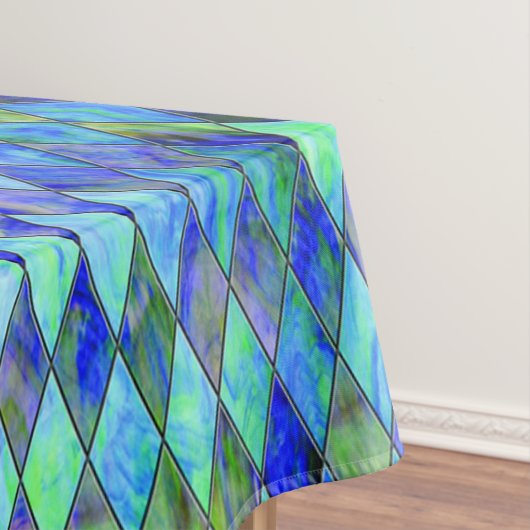 Blaue und grüne Tischdecke (Beispiel)
