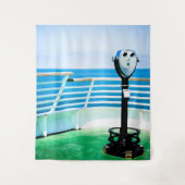 Blaue und grüne touristische Binokulars Wandteppich (Vorderseite)